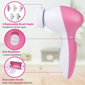 Brosse nettoyante pour visage éponge étanche avec 5 têtes de brosse pour