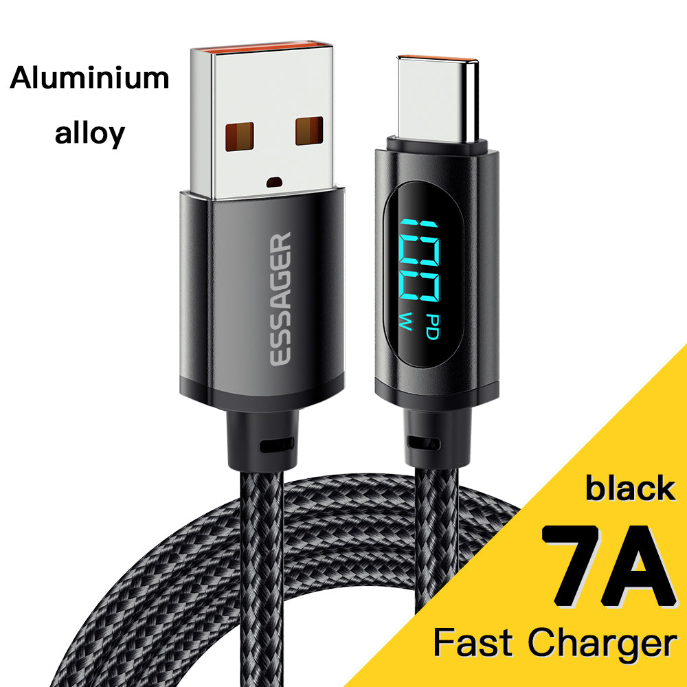 Câble de données d'affichage numérique de charge rapide PD100W alliage d'aluminium