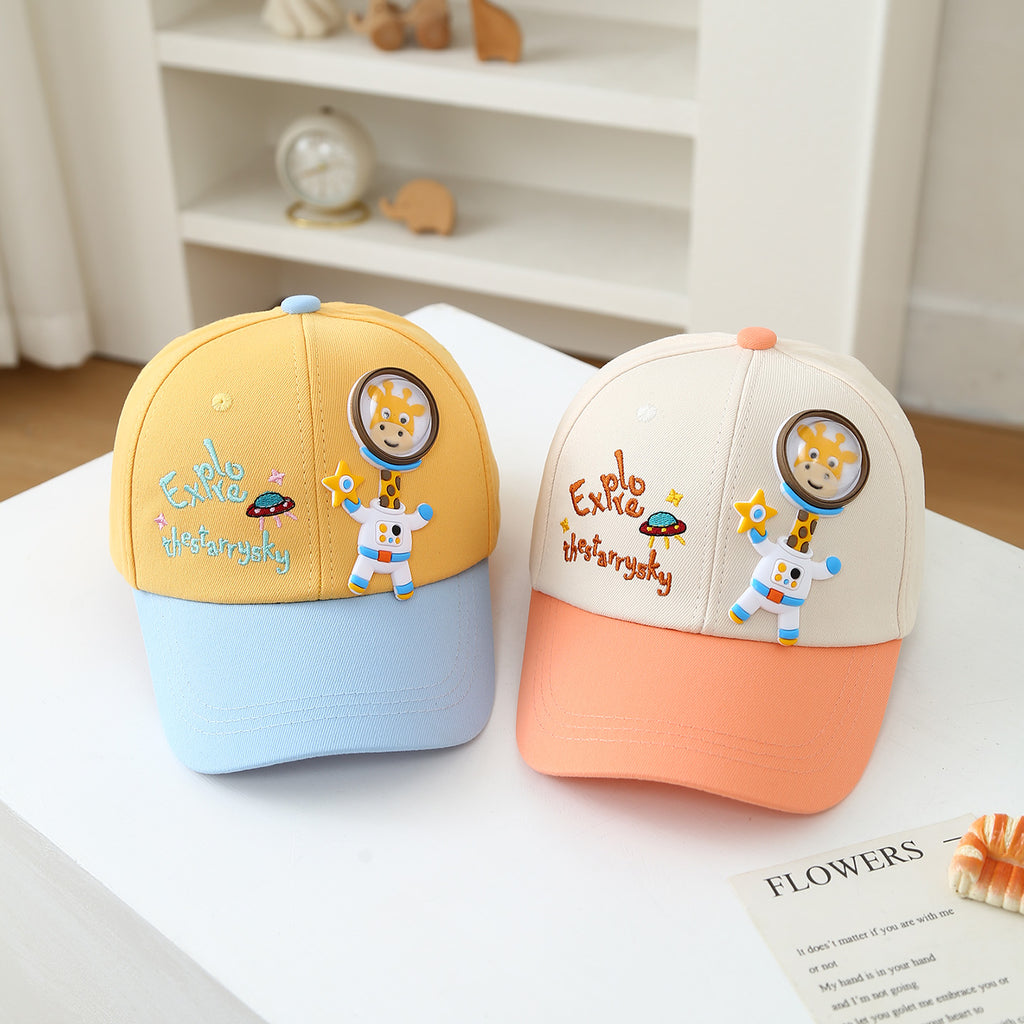 Printemps et été L'espace pour enfants Giraffe multicolore mignon et fashionable Casquette de baseball F