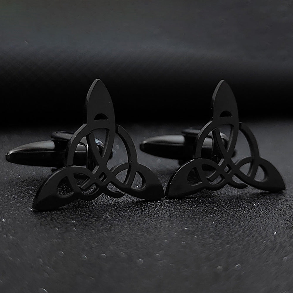 Triangle géométrique Triangle symmétrique Mensual Hollow Cufflinks