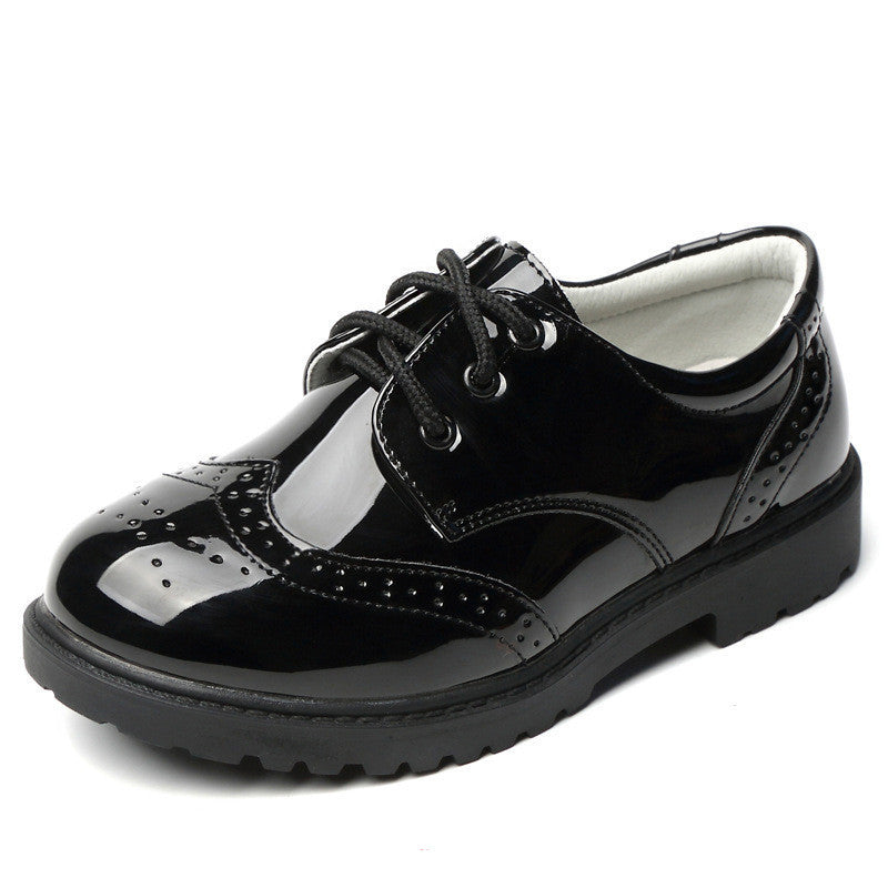 Garçons Chaussures en cuir Campus étudiant Black British Style