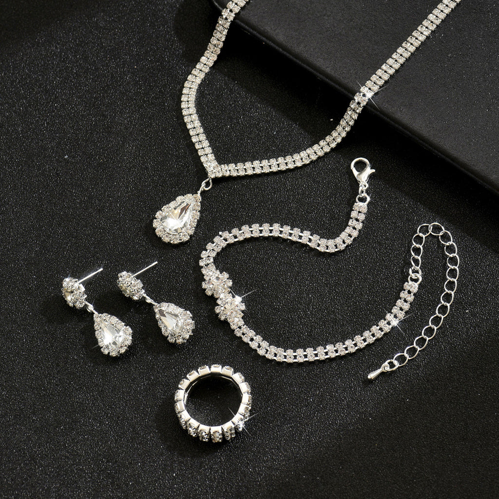 Ensemble de Bijoux en Strass 4 Pcs