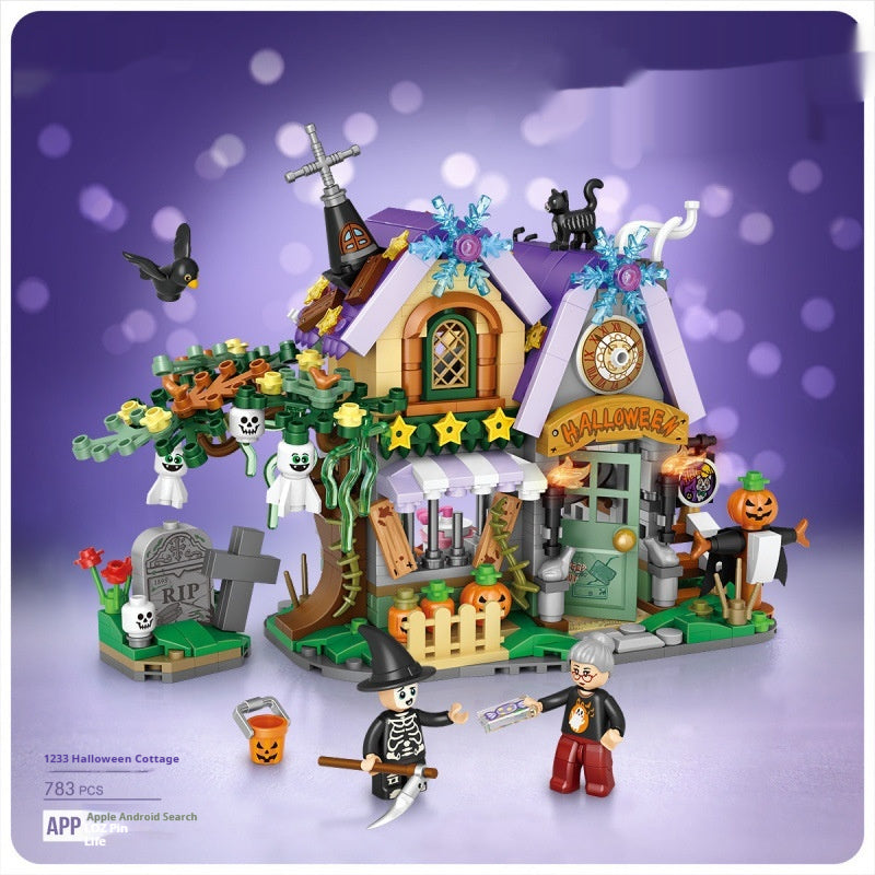 Halloween Bâtiments Petits jouets d'assemblage de particules