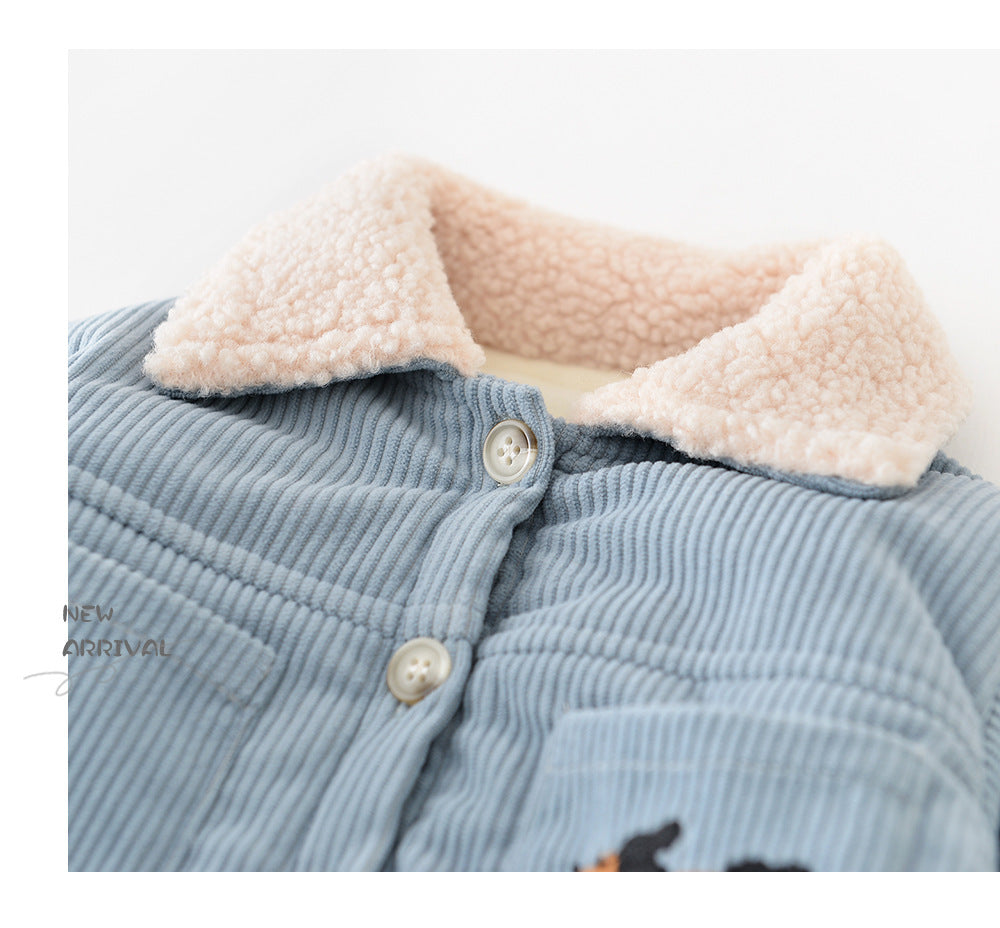 Manteau en coton rembourré Corduroy pour garçons et filles
