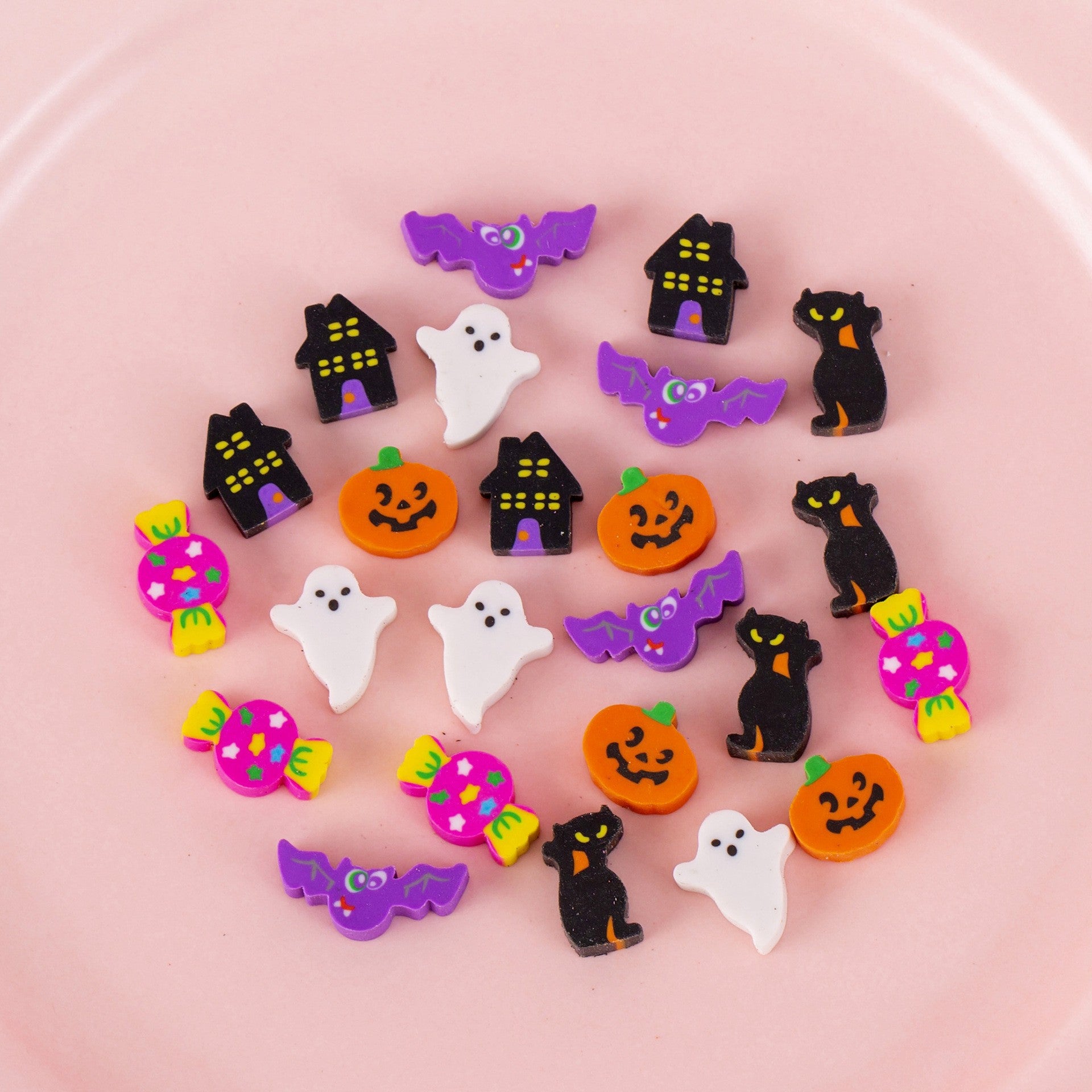 50 PCs Sacs de film perlescents Fruit Cartoon Mini Eraser