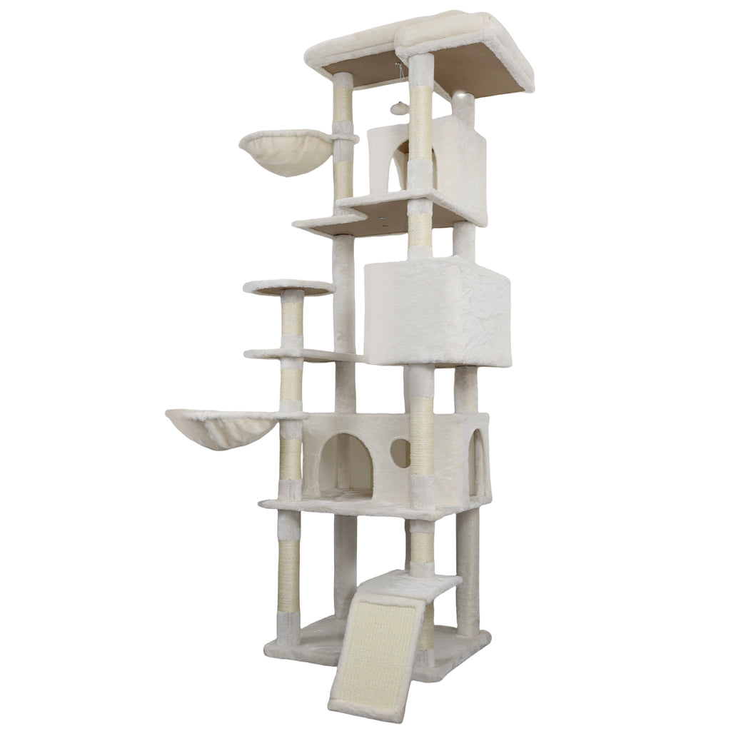 84 dans la tour Beige chat arbre avec grand condo sisal grattement post grand hamac et plateau supérieur