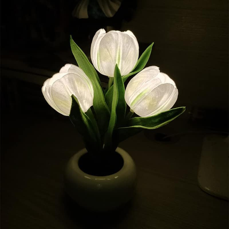 LED Simulated Tulip Night Light String pour les vases