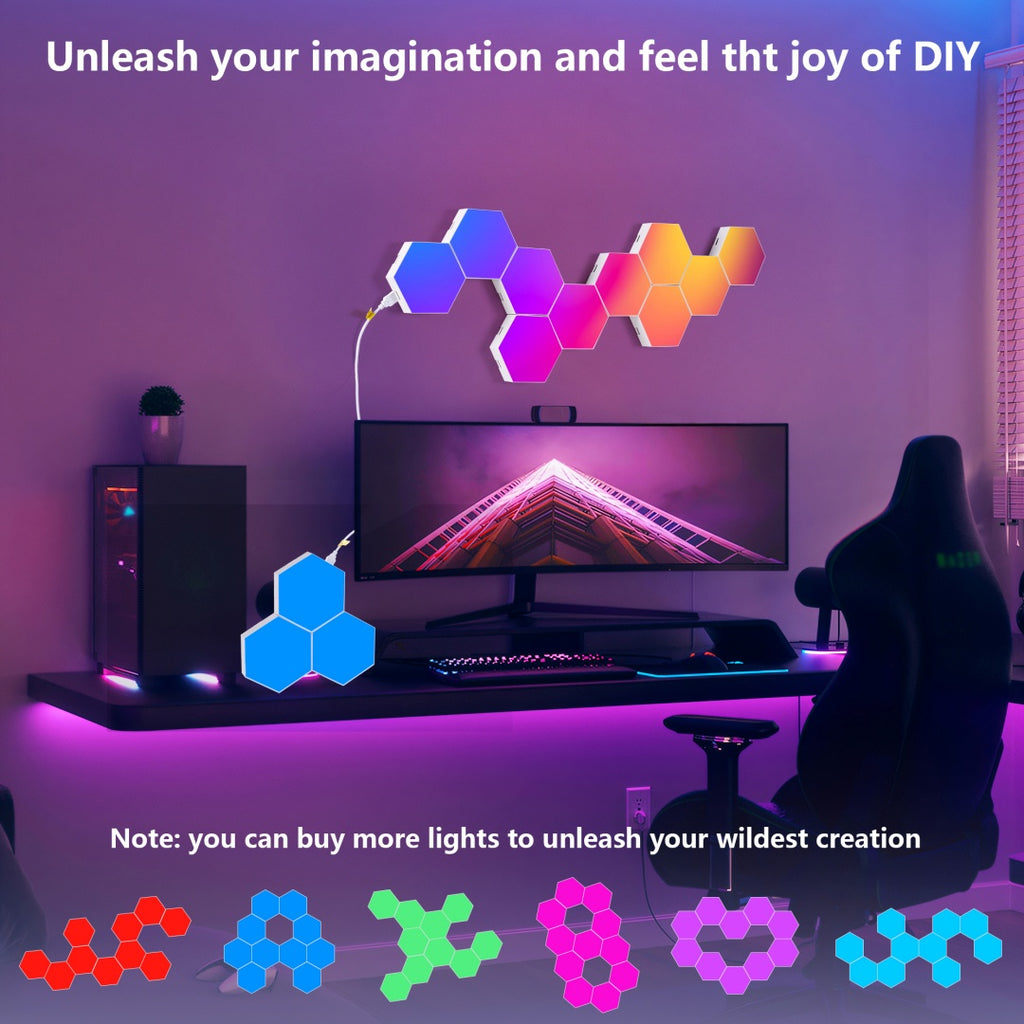 Hexagon Lights 10 Pack LED Wall Panels