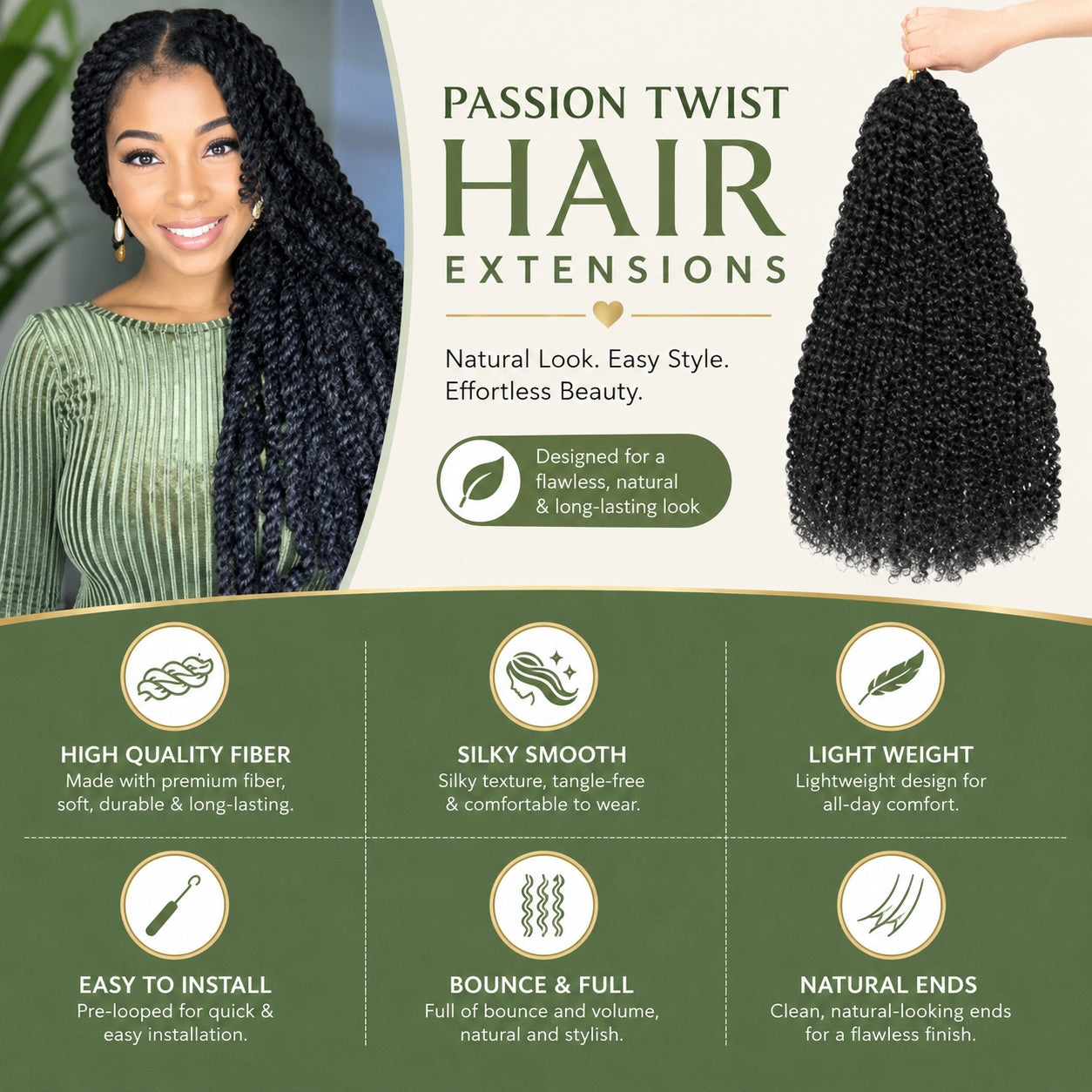 Wave de l'eau Crochet tressage cheveux LongBohemian Curly Style approprié pour les tresses papillon