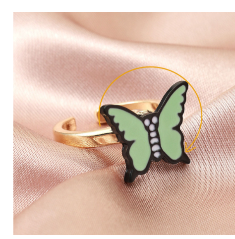 La mode La même douce bague tournante papillon