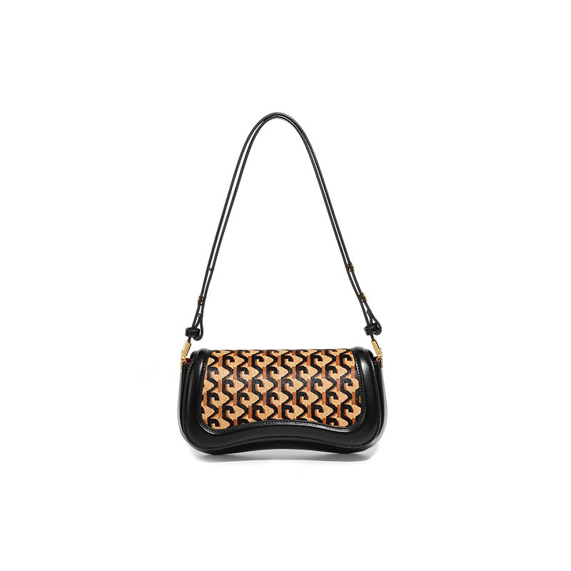 Sac à sous-arms tendance européen et américain rétro fashionable de haute qualité en cuir véritable Hor