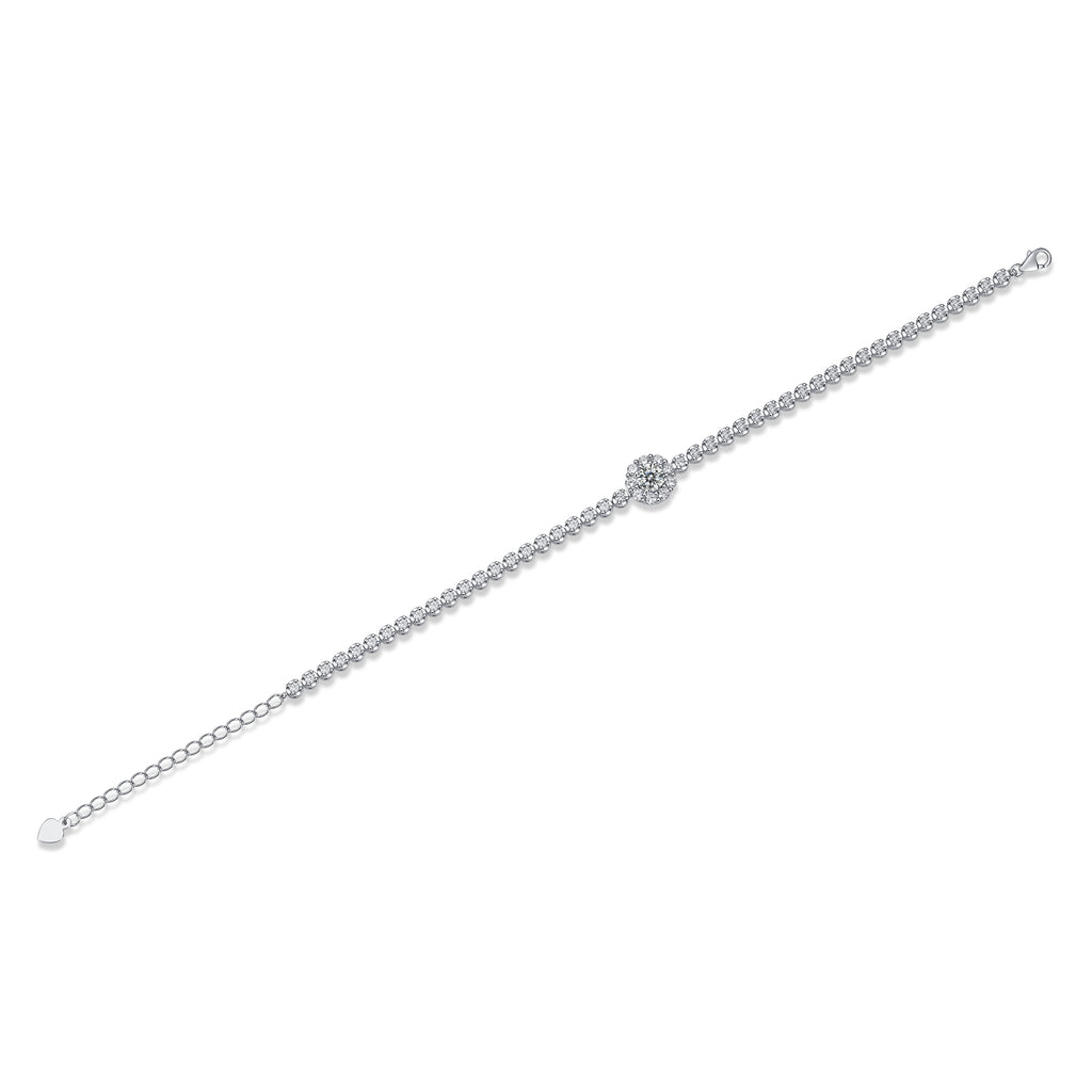 S925 Bracelet de tennis en argent 7.4g Moissanite