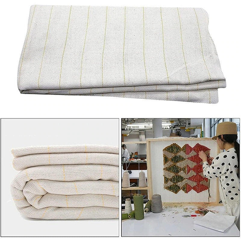 Broderie de poke à la main Tissu de tapis de fil jaune Substrat