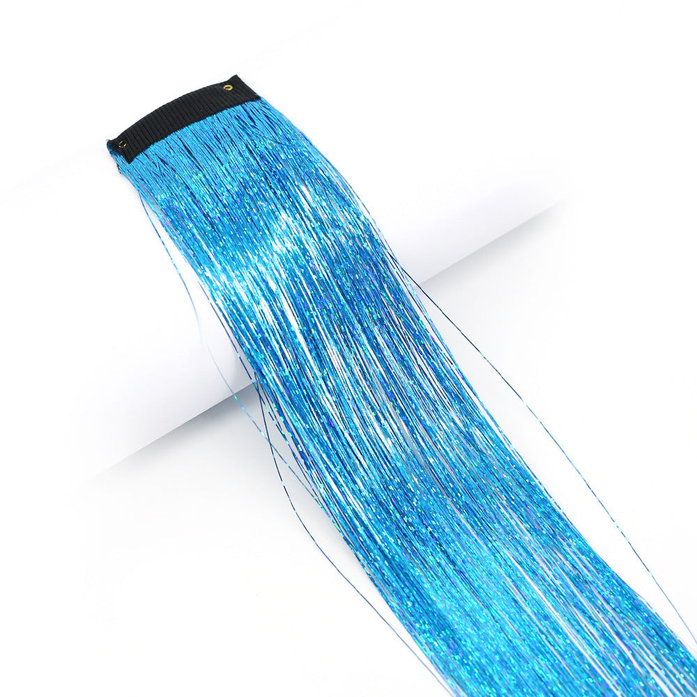 BB Clip-in Golden-Thread Perruque Shimmering Rainbow Extensions de cheveux
