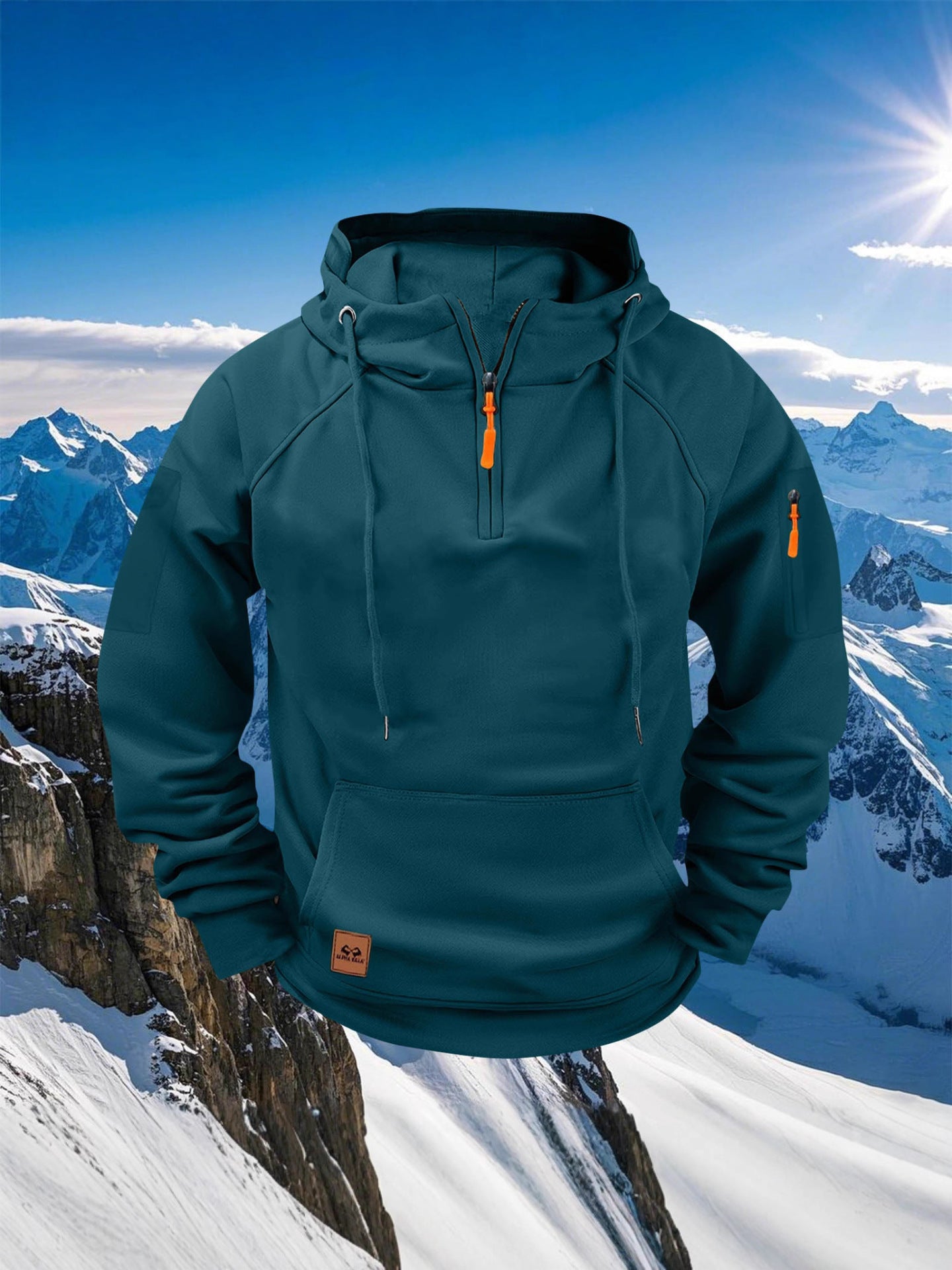Printemps et automne Sweatshirt homme Hoodie Zipper Multi-Pocket Pullover Sports Casual Sweat
