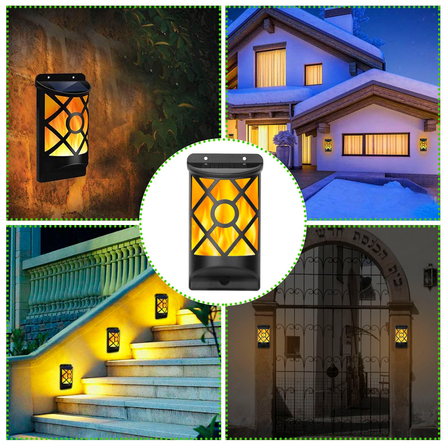 Interdit de vendre sur Walmart 1Pc Flame lumières solaires extérieur 96 LEDs étanches