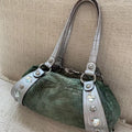 Vintage Spice Girls style vert et argent Gemstone Sac à épaule unique