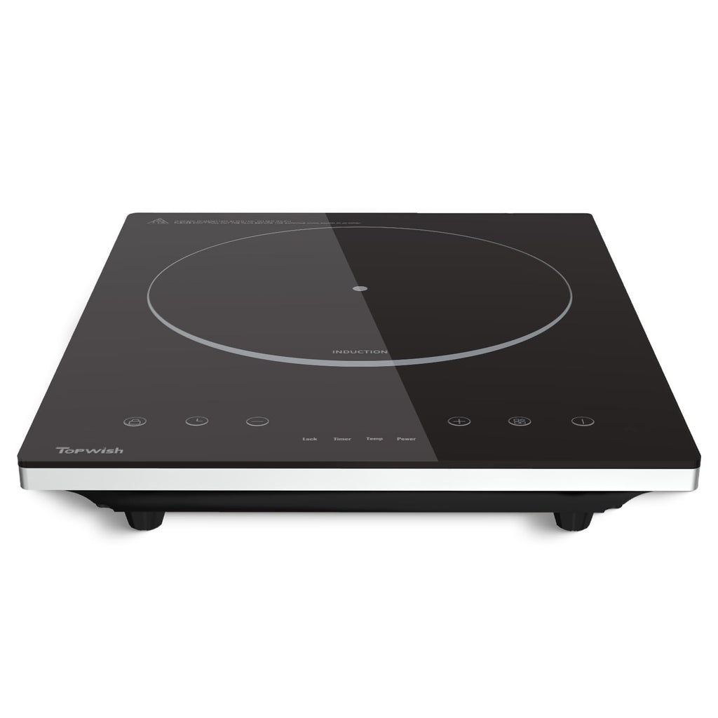 Cuisinière à induction de panneau en cristal noir 2200W