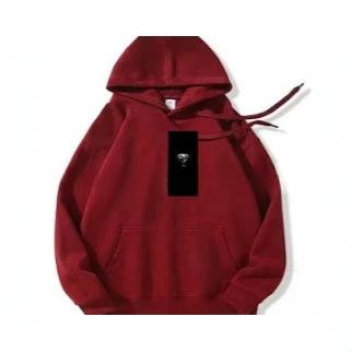 Sweatshirt à capuchon imprimé numérique en couleur unie avec poches