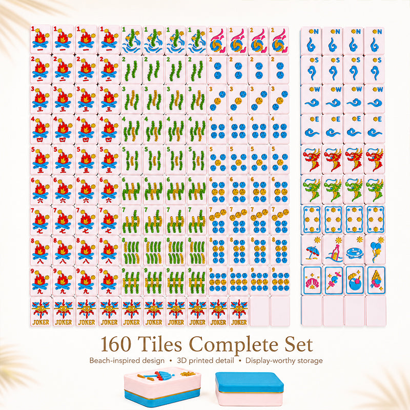 Ensemble de Mahjong américain inspiré de plage 160PCS