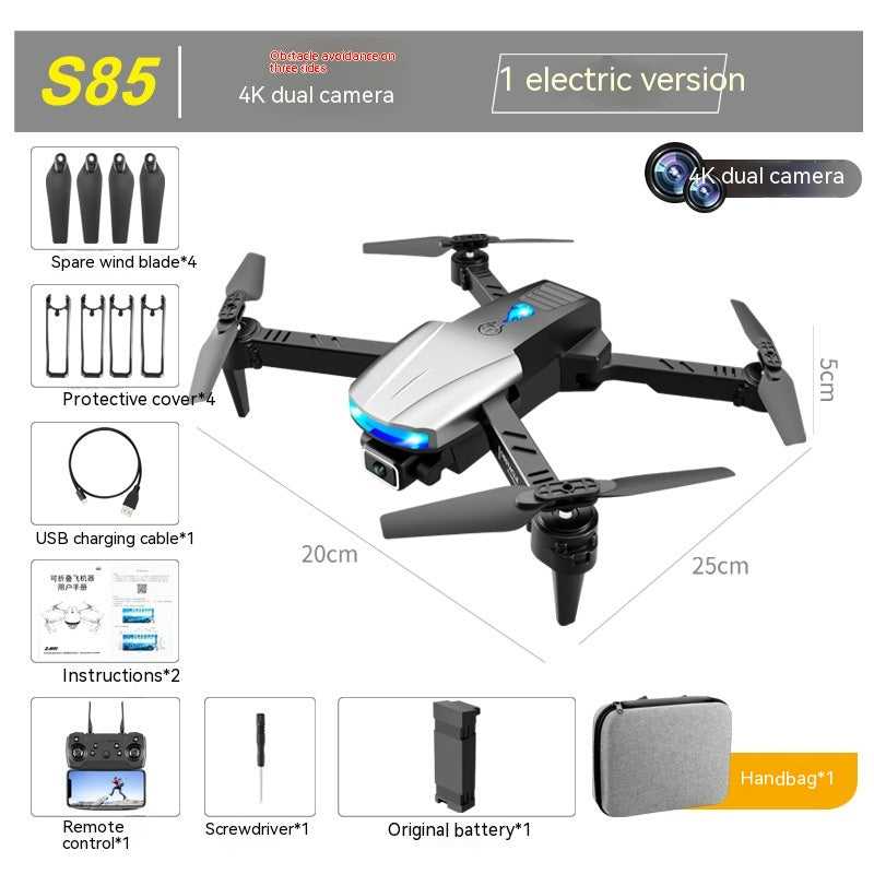 S85 Trois faces Obstacle Evitement UAV 4K Aerial Photography HD Dual Camera Quatre axes