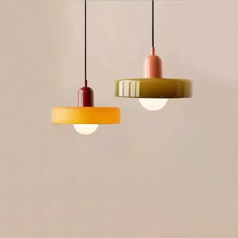 Lampe de lit en verre créatif Vintage vert pendentif lumière