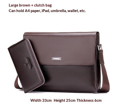 Bureau d'affaires homme tendance et sac en cuir occasionnel de grande capacité