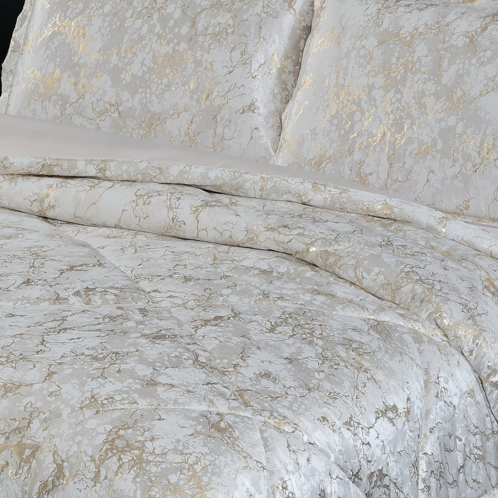 Set de confort de style métallisé 3 pièces pour la Reine Et Roi