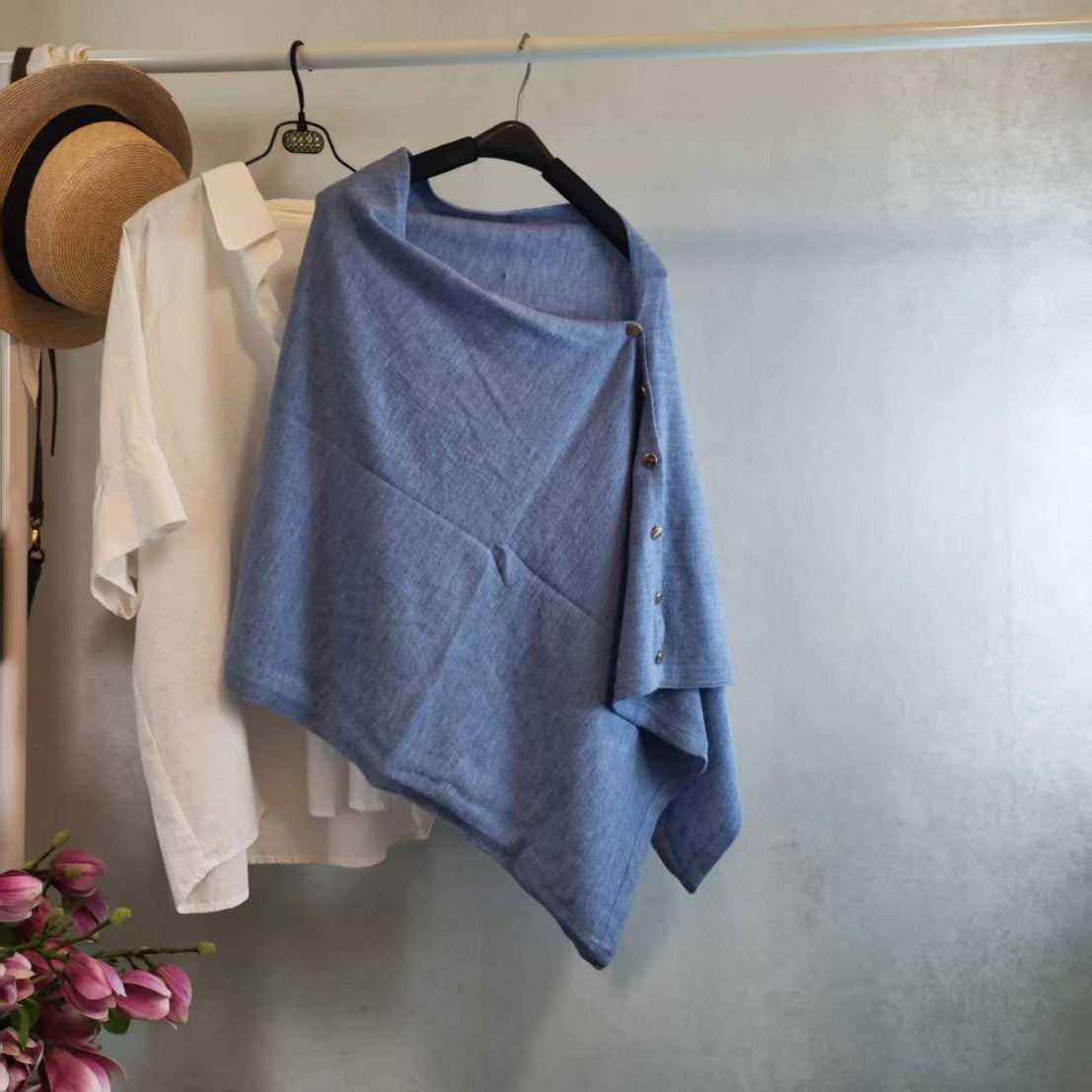 Châle polyvalent Slouchy Knit Vintage Femmes avec un toucher sophistiqué