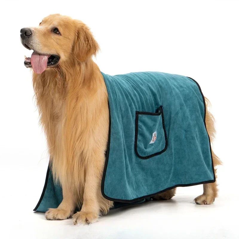 Serviette pour animaux chien peignoir eau absorbante et séchage rapide nettoyage beauté gant style poche