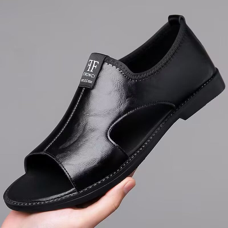Sandales à contre-dérapant en cuir mince