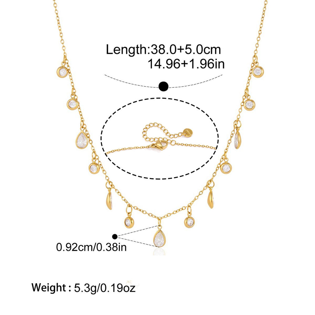 Zircon Collier en acier titane Et résistant à la Fade
