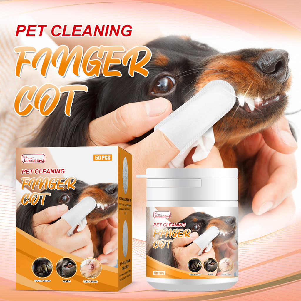 50Pcs Pet Cleaning Finger Wipes
