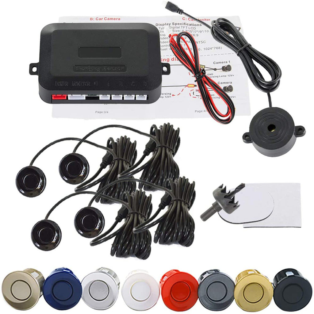 Voiture LED Crescent Buzzer Capteur de stationnement 4 sondes