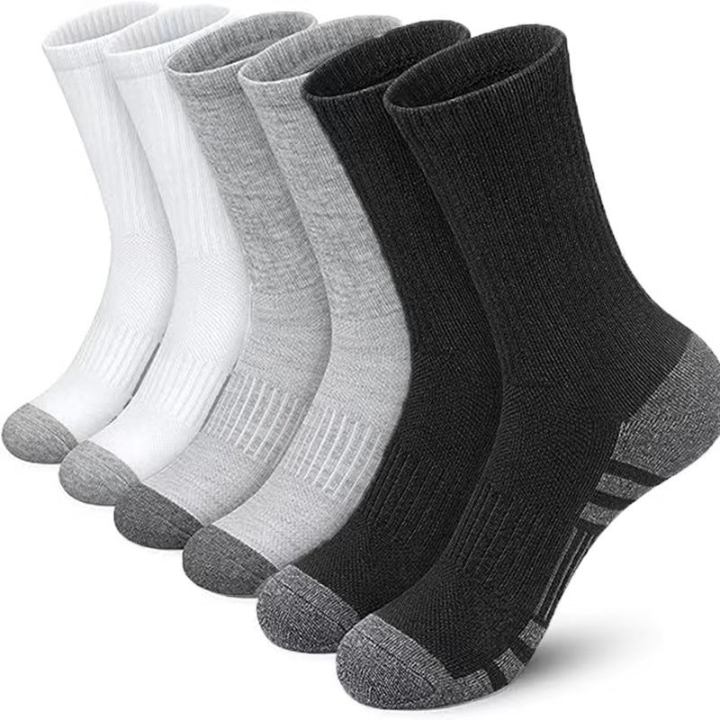 Chaussettes athlétiques assortis de couleur Plus taille Basketball Mid Tube coton respirant