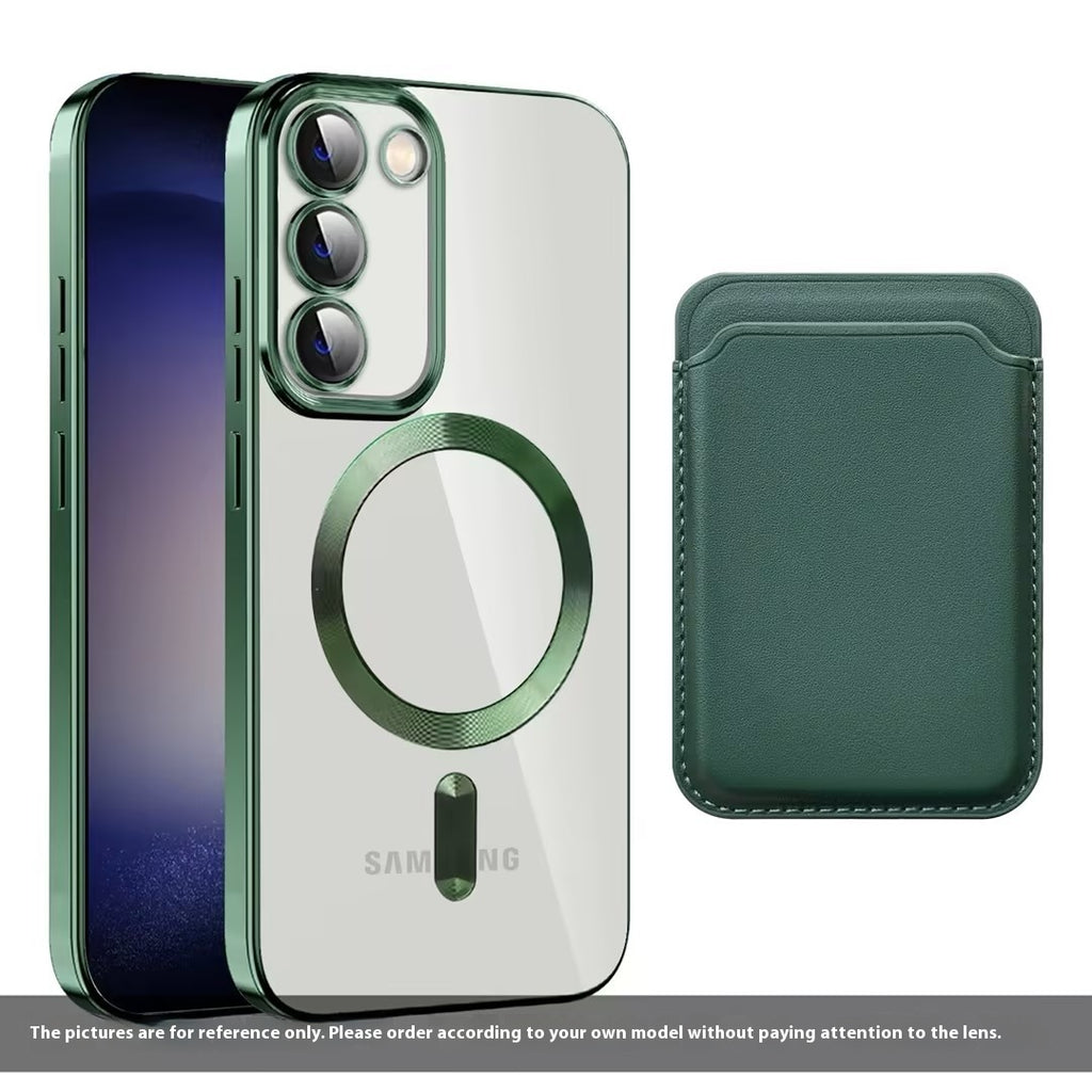 Porte-carte magnétique à électroplacage résistant à la chute Boîtier de protection pour téléphone portable