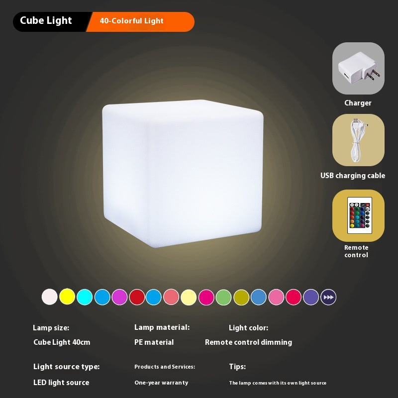 Tabouret Led Square Cube léger étanche