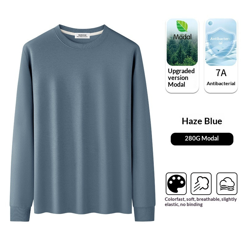 T-shirt à manches longues à manches longues pour homme minimaliste à col d'équipage