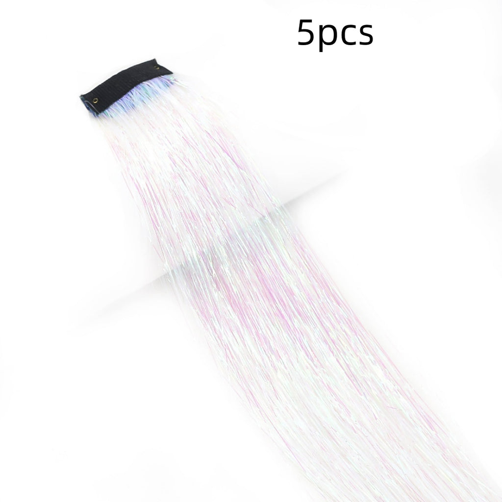 BB Clip-in Golden-Thread Perruque Shimmering Rainbow Extensions de cheveux