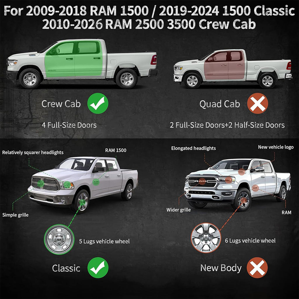 Compatible avec Dodge Ram 1500 2009-2018