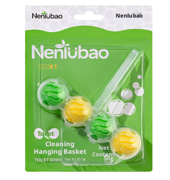 Toilet bowl cleaner basket-hanging-yellow-green-50g-1 piece