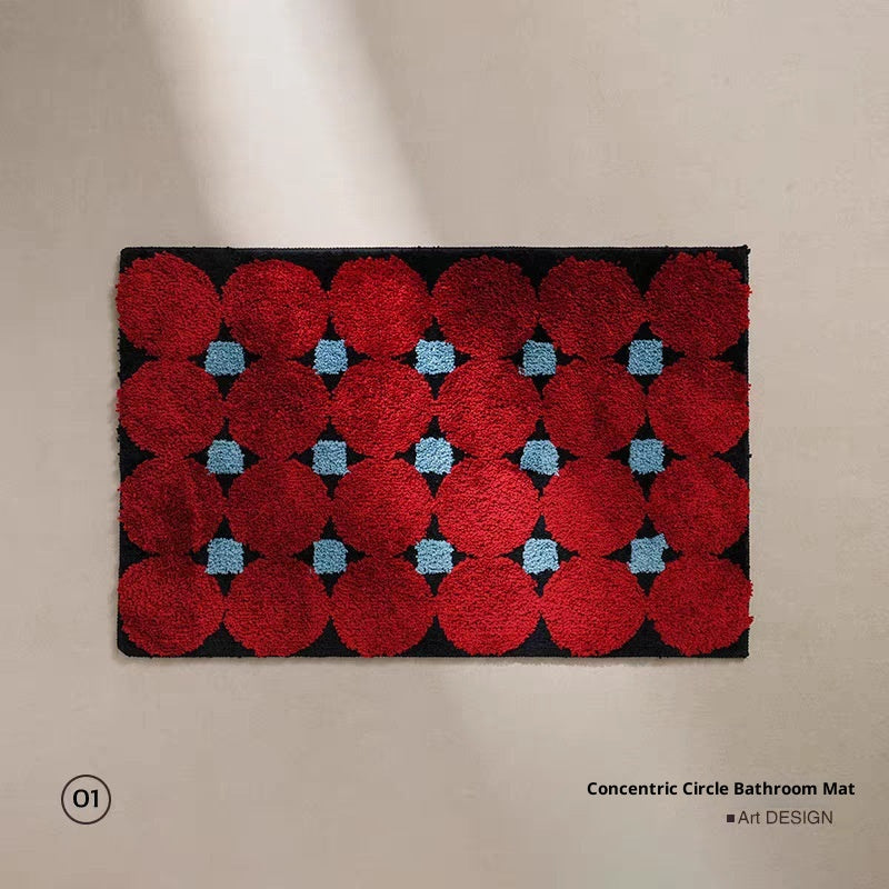 Tapis de sol géométrique non glissant, absorbant l'eau