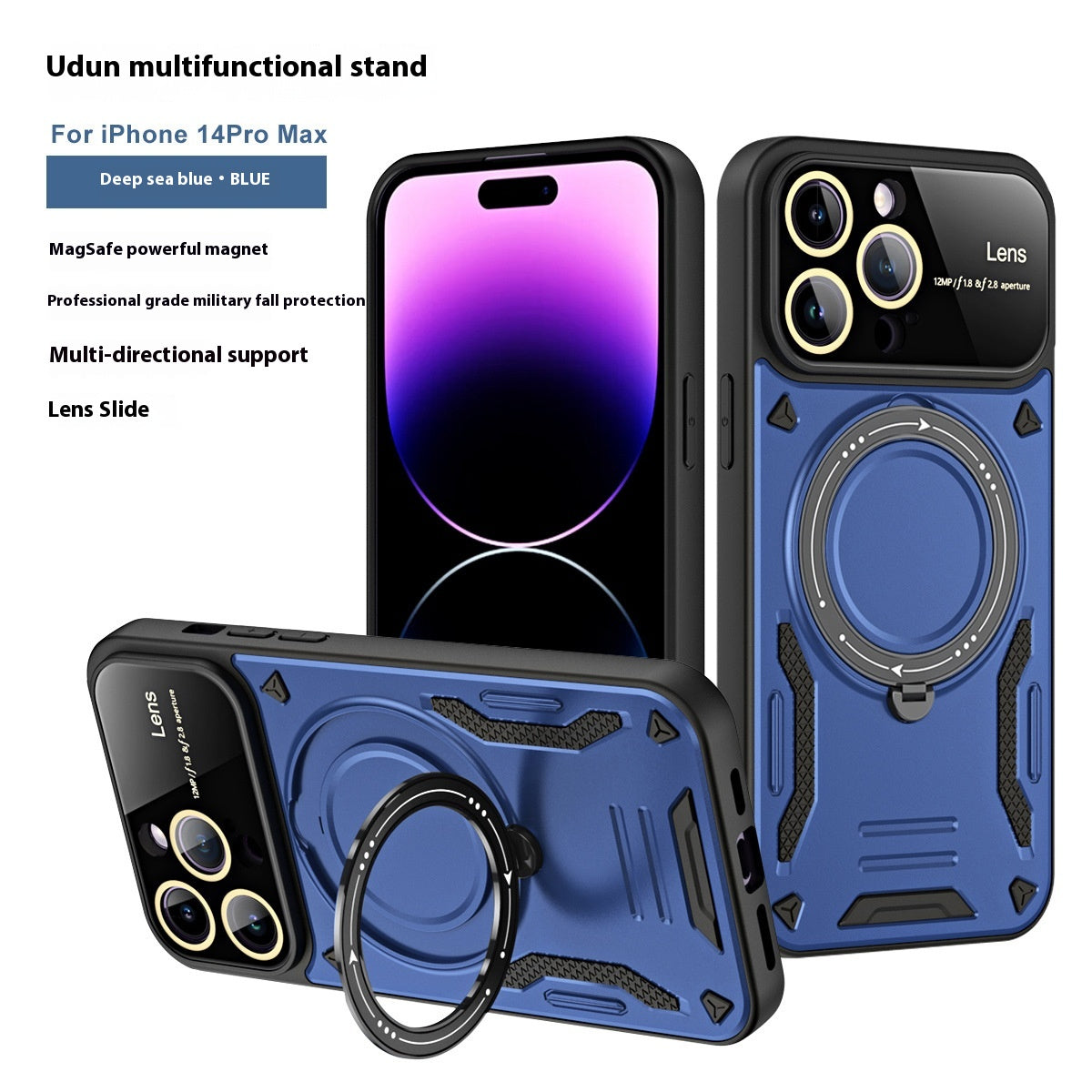Multifonctionnel Large Fenêtre Magnetic Bracket Phone Case