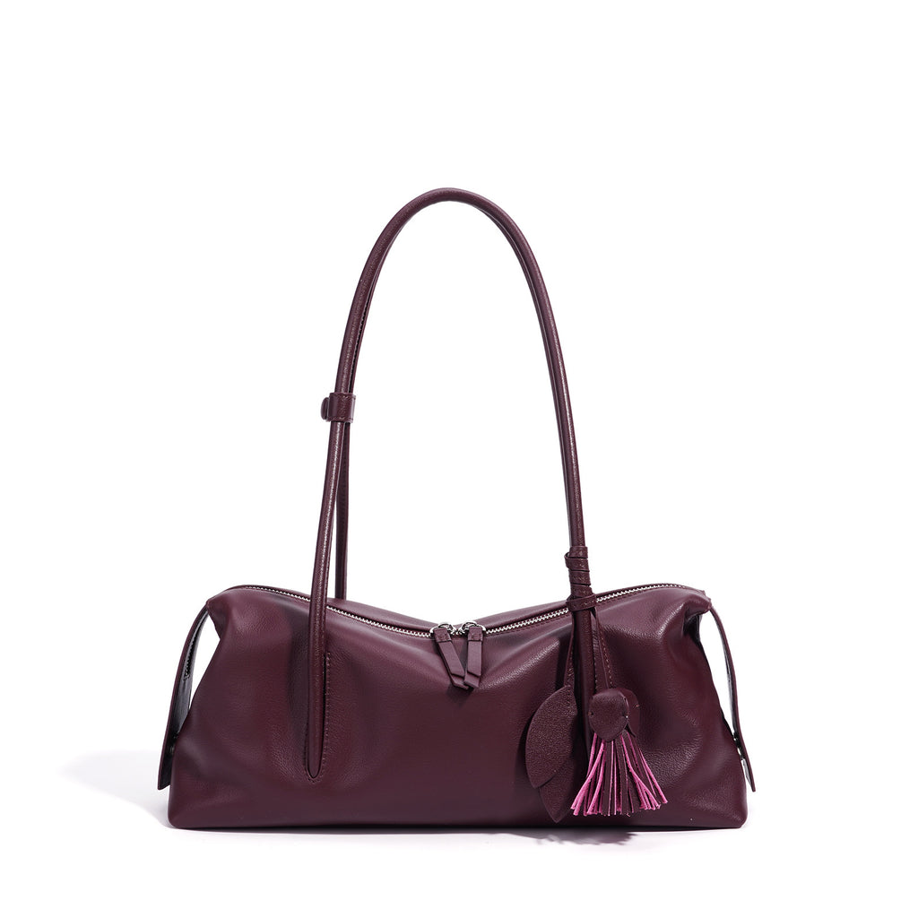 Sac à main en cuir véritable de navette sophistiqué