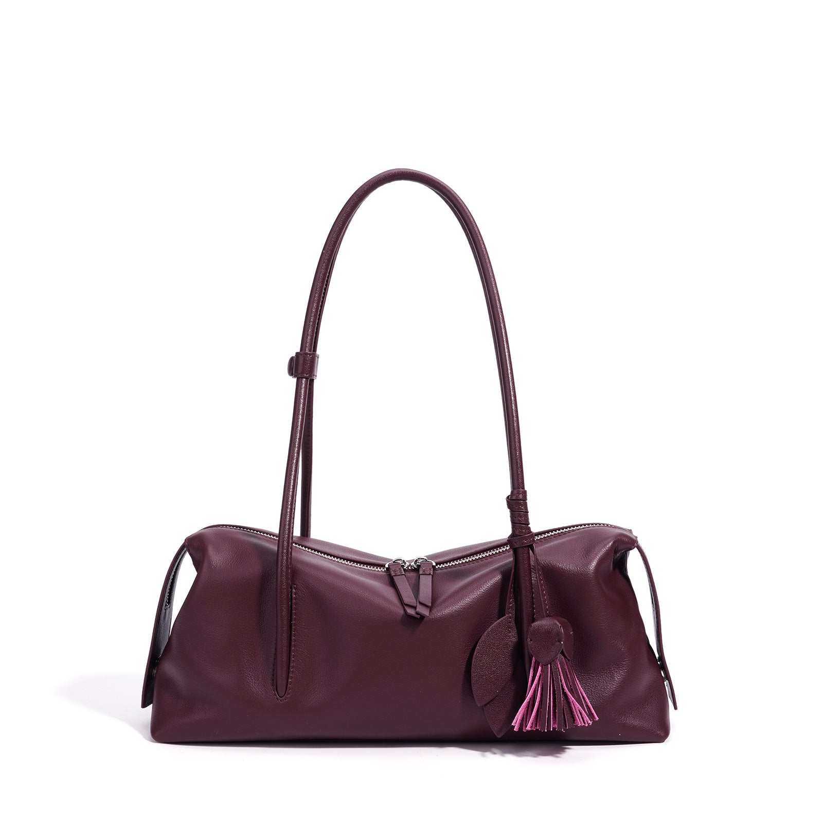 Sac à main en cuir véritable de navette sophistiqué