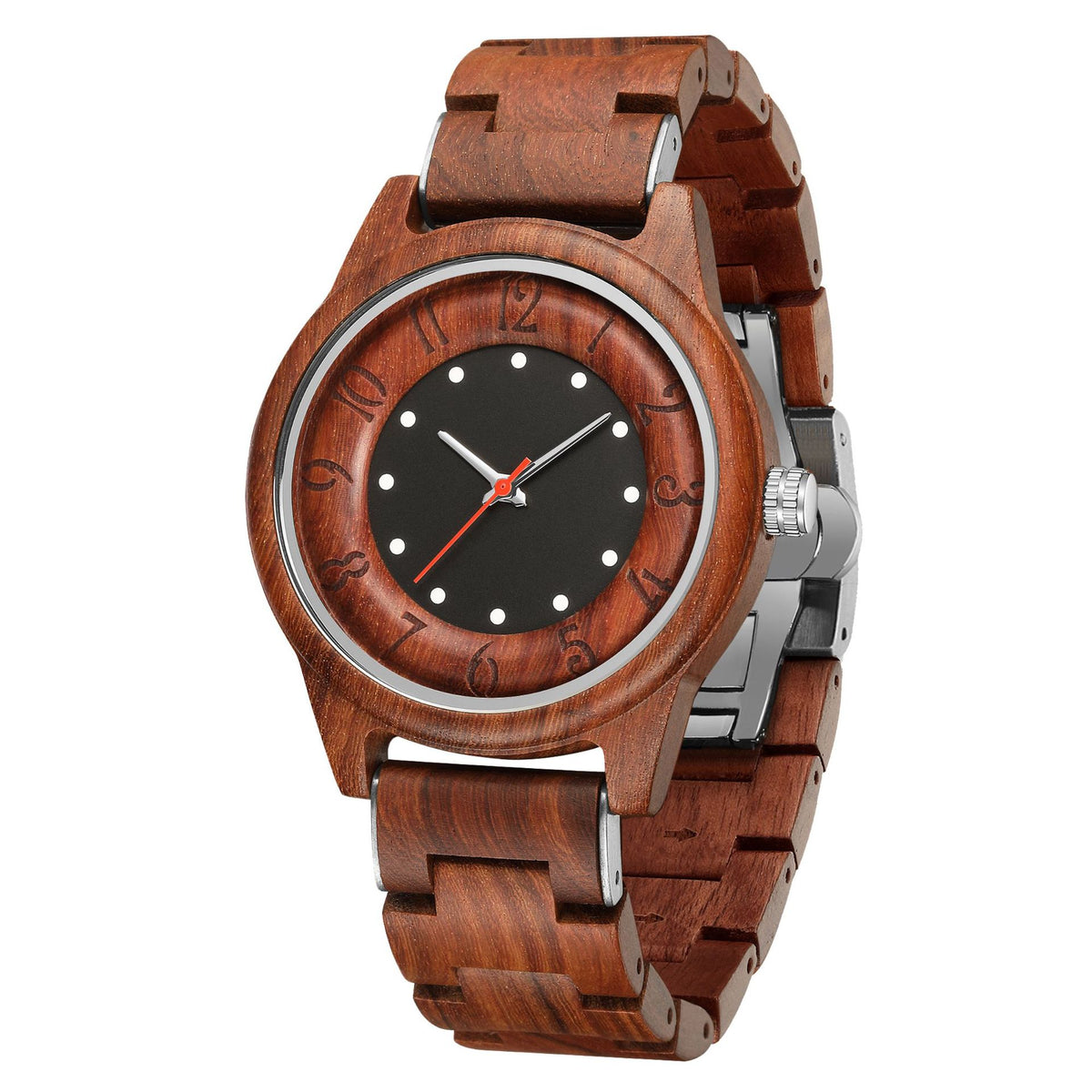 Montre Quartz mode en bois d'une pièce