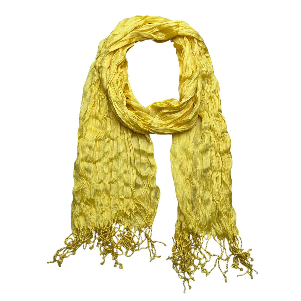 2pcs Yellow Sun Wrinkle Blend Scarf