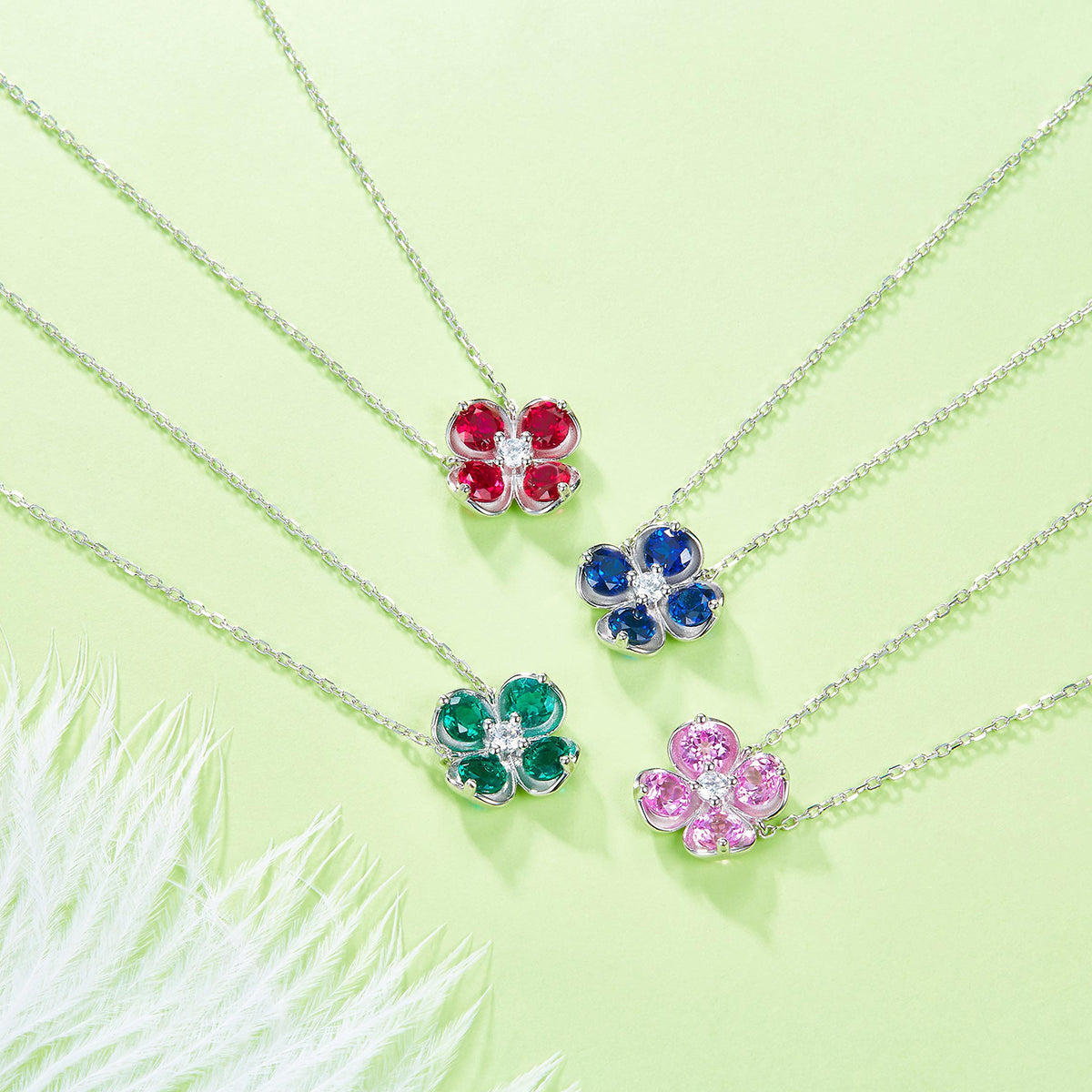 S925 Collier de trèfle en argent sterling