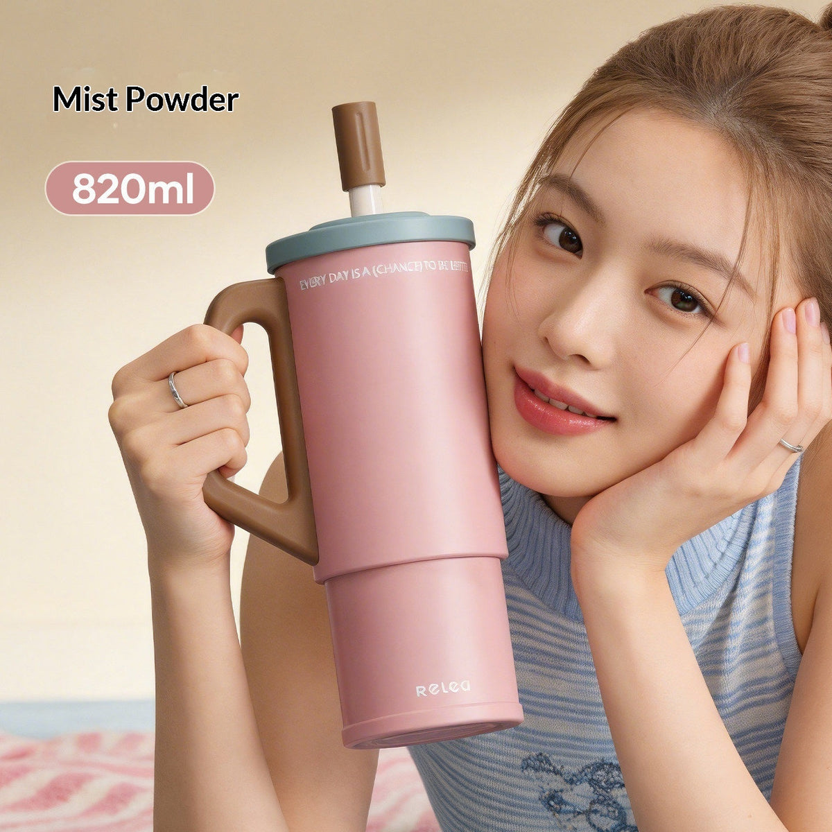 High-capacity straw water bottle for cars