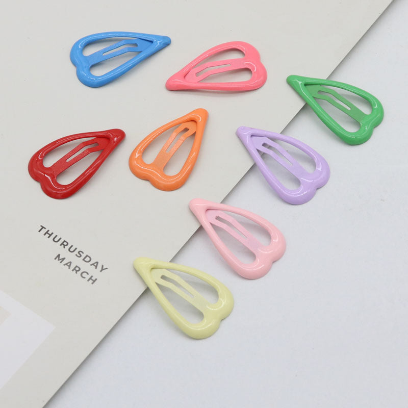 Huile Dripping Spray Peinture latérale Clip Bang Clip Love Accessoires de cheveux pour enfants